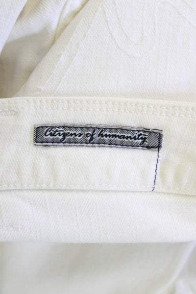 Citizens of Humanity Womens Cotton Skinny Fit Flare Leg Jeans White Size 27