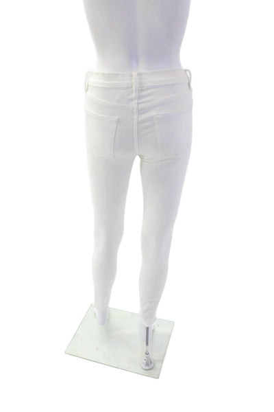 Frame Denim Womens Cotton Le Skinny De Jeane Distressed Jeans White Size 27