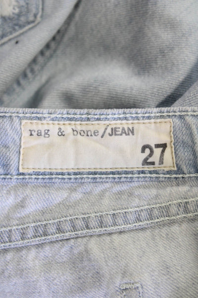 Rag & Bone Womens Cotton Distressed Fray Hem Zip Fly Denim Shorts Blue Size 27