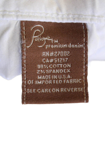 Paige Denim Womens Cotton Cut-Off Frayed Hem Zip Fly Denim Shorts White Size 27