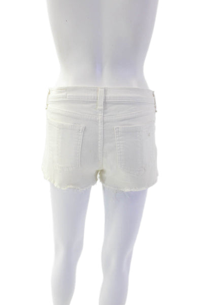 Rag & Bone Womens Cotton Cut-Off Distressed Zip Fly Denim Jeans White Size 26
