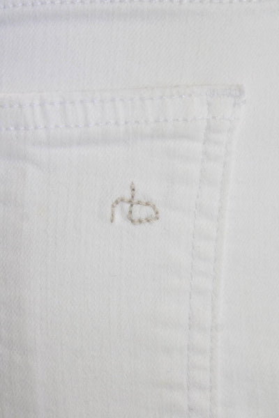 Rag & Bone Womens Cotton Cut-Off Distressed Zip Fly Denim Jeans White Size 26