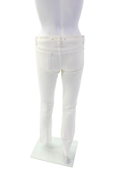 J Brand Womens Cotton Classic Straight Leg Zip Fly Skinny Jeans White Size 25
