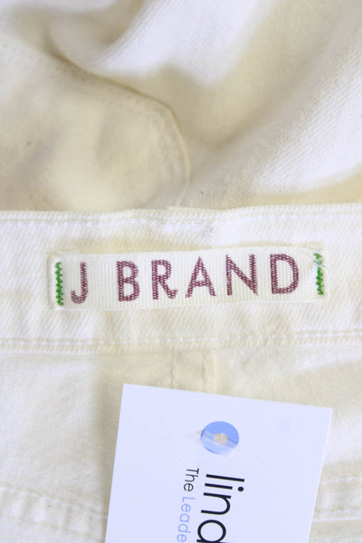 J Brand Womens Cotton Classic Straight Leg Zip Fly Skinny Jeans White Size 25