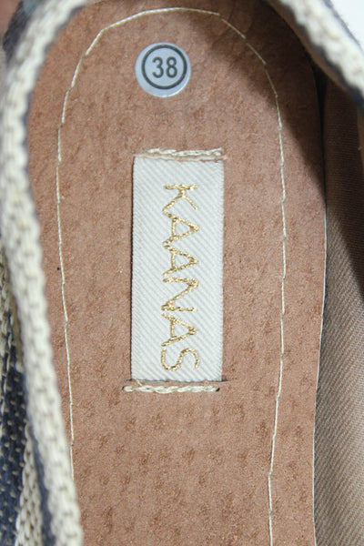Kaanas Womens Striped Print Slip On Casual Espadrille Flats Blue Size 7