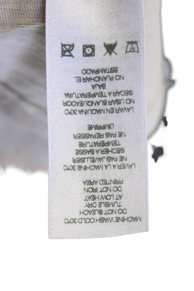 Sundry Womens Cotton Short Sleeve Heart Embroidered T Shirt Beige Size 1