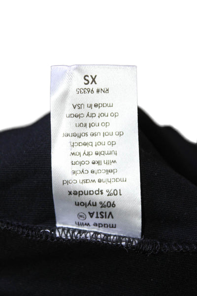 Susana Monaco Womens Mesh Crew Long Sleeve Dress - Black Size XS
