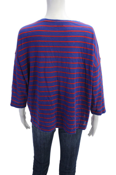 Sonia Rykiel Women's Round Neck Short Sleeves Multicolor Striped T-Shirt Size L