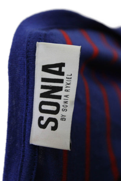 Sonia Rykiel Women's Round Neck Short Sleeves Multicolor Striped T-Shirt Size L
