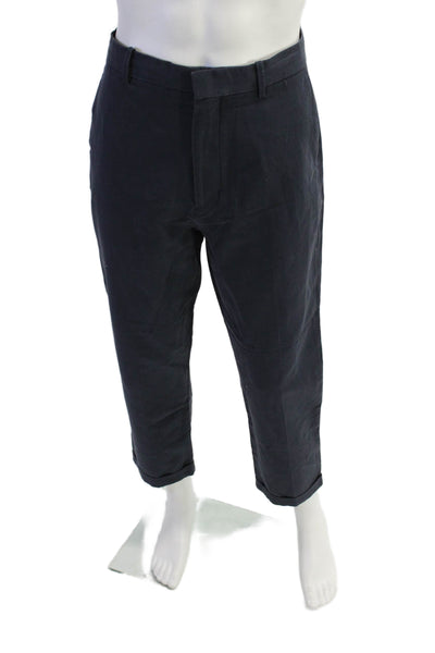 Everlane Mens Zipper Fly Straight Leg Pleated Cuffed Trouser Pants Navy Size 34