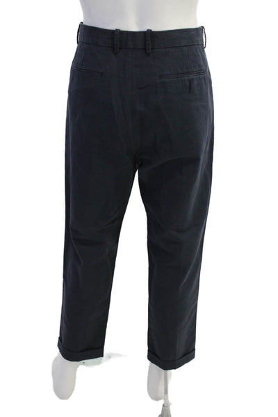 Everlane Mens Zipper Fly Straight Leg Pleated Cuffed Trouser Pants Navy Size 34