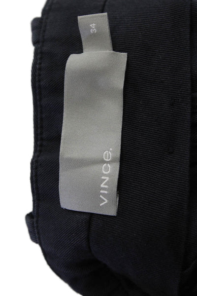 Everlane Mens Zipper Fly Straight Leg Pleated Cuffed Trouser Pants Navy Size 34