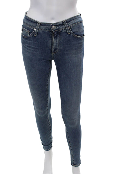 AG Women's Midrise Five Pocket Button Medium Wash Skinny Denim Pants Size 23