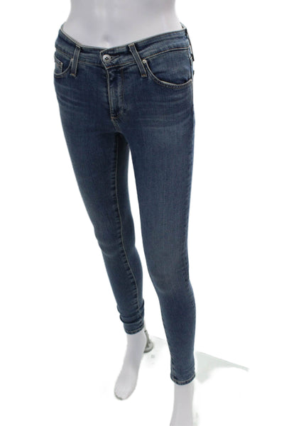 AG Women's Midrise Five Pocket Button Medium Wash Skinny Denim Pants Size 23