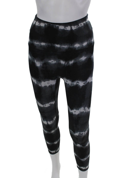 K-Deer Womens Tie Dye Print Pull On Leggings Black White Size Extra Small