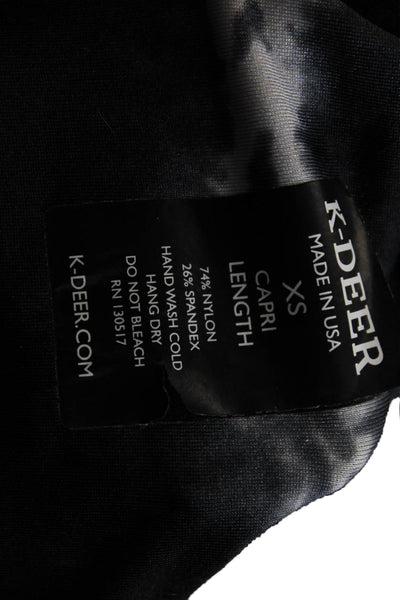 K-Deer Womens Tie Dye Print Pull On Leggings Black White Size Extra Small