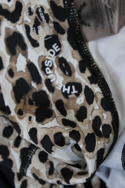 The Upside Womens Animal Print High Rise Pull On Leggings Brown Black Size 4