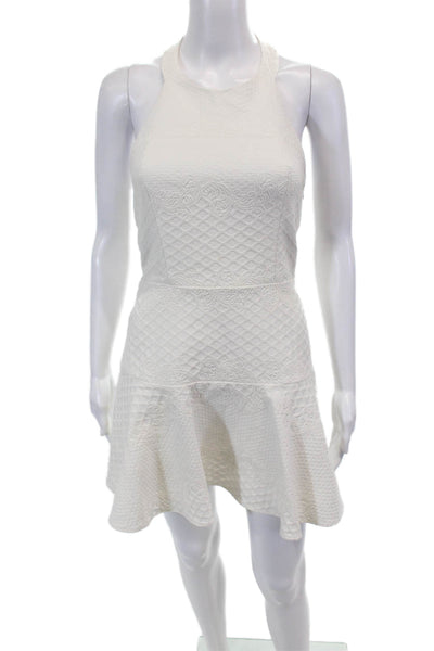Parker Womens Paisley Print Halter Neck Sleeveless Dress White Size Extra Small