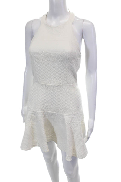 Parker Womens Paisley Print Halter Neck Sleeveless Dress White Size Extra Small