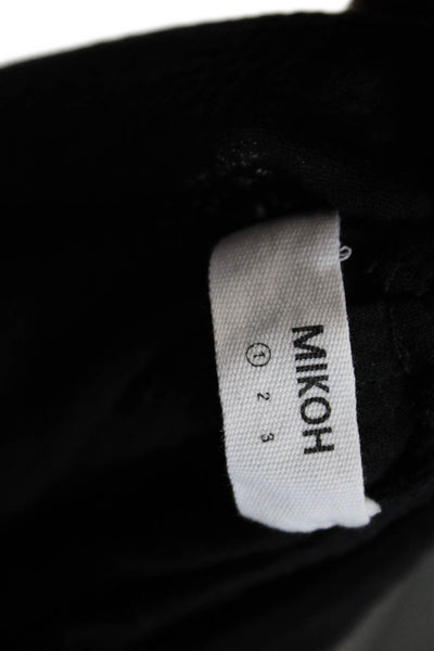 Mikoh Womens Tie Shoulders Sleeveless V Neck Pullover Tank Top Black Cotton Size