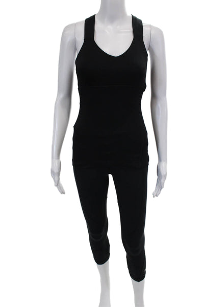 Mikoh Womens Tie Shoulders Sleeveless V Neck Pullover Tank Top Black Cotton Size