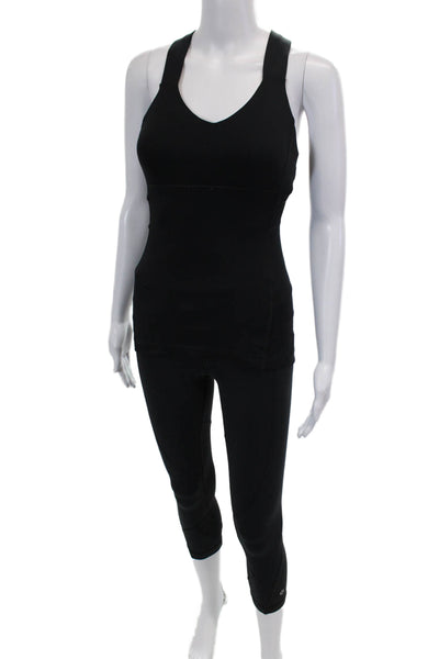 Mikoh Womens Tie Shoulders Sleeveless V Neck Pullover Tank Top Black Cotton Size