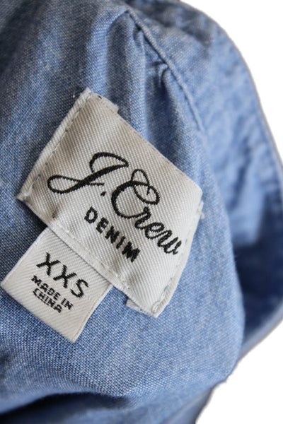 J Crew Womens Chambray Puffy Sleeves Shirt Blue Size Extra Extra Small