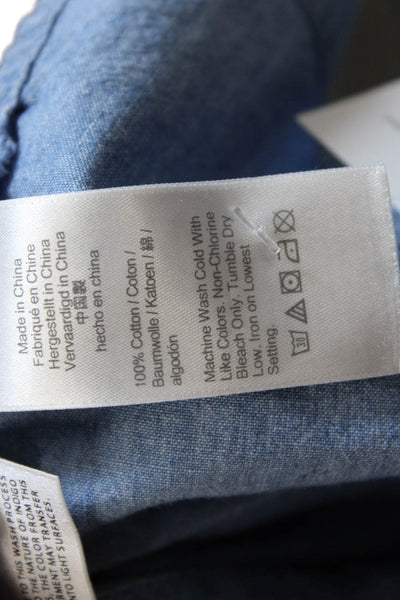 J Crew Womens Chambray Puffy Sleeves Shirt Blue Size Extra Extra Small