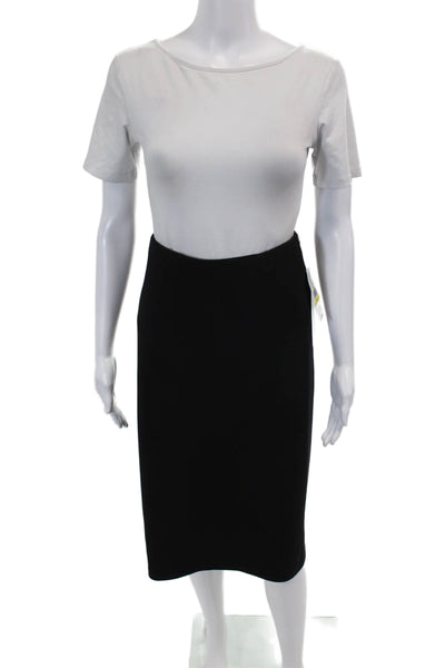 Karen Kane Womens Elastic Waistband Textured Lined Skirt Black Size M