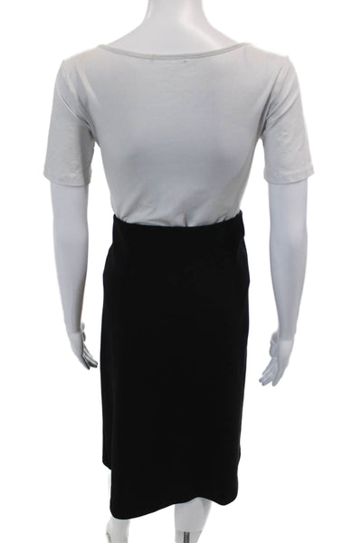 Karen Kane Womens Elastic Waistband Textured Lined Skirt Black Size M