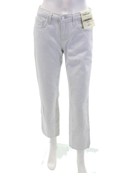 L'AGENCE Womens Mateo Mr Slouchy Straight Jeans - Blue Frost Size 23