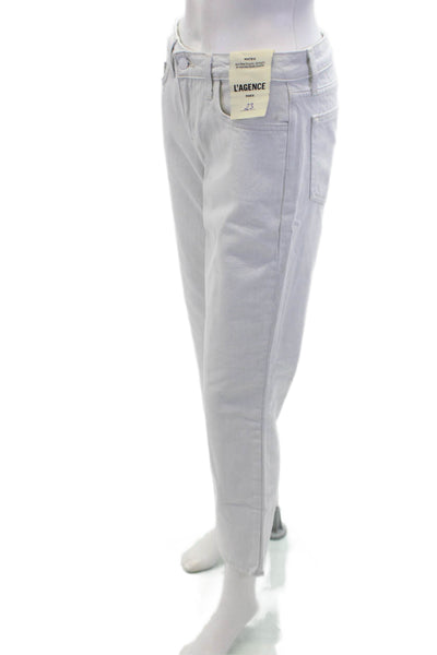 L'AGENCE Womens Mateo Mr Slouchy Straight Jeans - Blue Frost Size 23