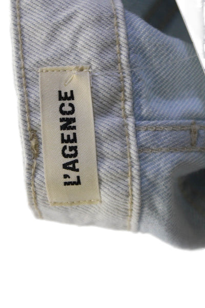 L'AGENCE Womens Mateo Mr Slouchy Straight Jeans - Blue Frost Size 23