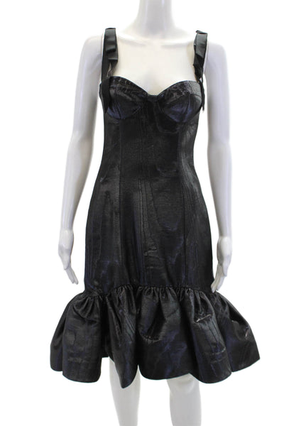 Bach Mai Womens Bustier Mini Volant Gown - Black Size 0