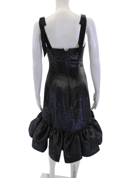 Bach Mai Womens Bustier Mini Volant Gown - Black Size 0