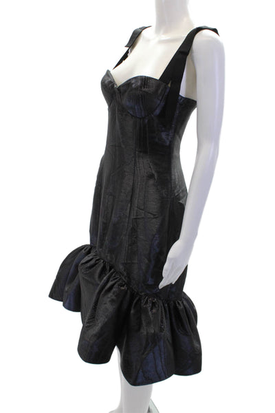 Bach Mai Womens Bustier Mini Volant Gown - Black Size 2