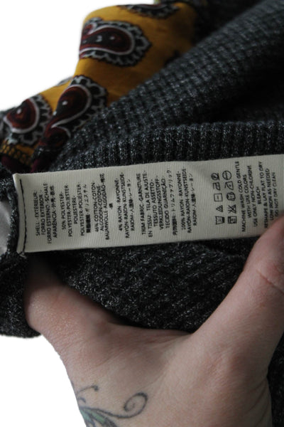We The Free Womens Printed Long Sleeve Scoop Neck Sweater Gray Multi Size XS