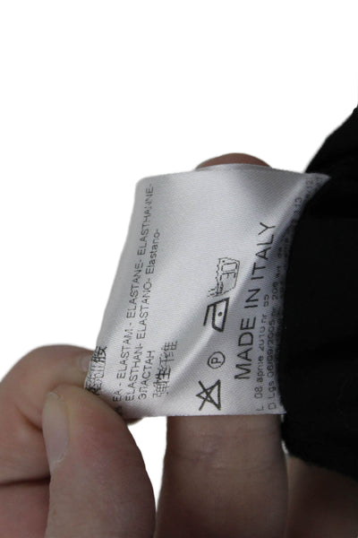 TCEXENCE Womens Button Front Short Sleeve Collared Shirt Black Cotton Size 14
