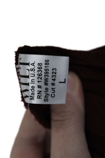 Wilt Womens Long Sleeve Scoop Neck Oversized Sweatshirt Red Cotton Size Large