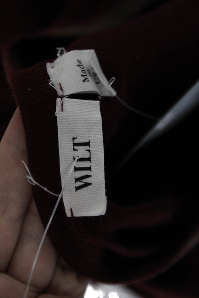Wilt Womens Long Sleeve Scoop Neck Oversized Sweatshirt Red Cotton Size Large