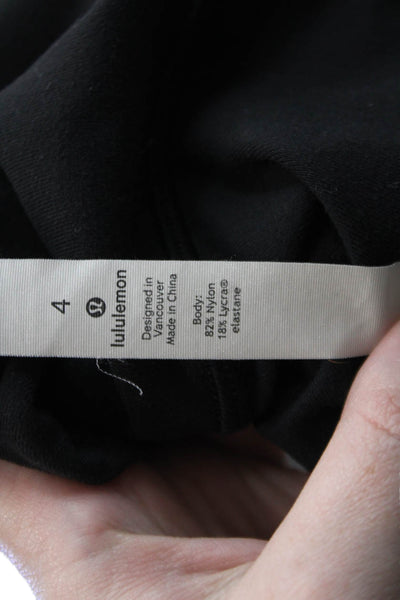 Lululemon Womens High Rise Side Logo Athletic Ankle Leggings Black Size 4