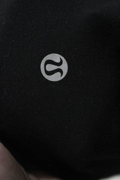Lululemon Womens High Rise Side Logo Athletic Ankle Leggings Black Size 4