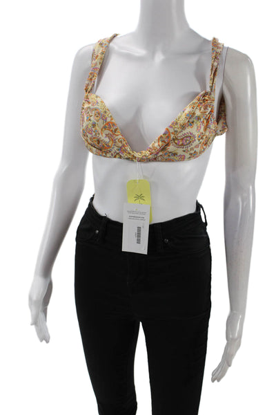 Bananhot Womens Shell Bikini Top - Paisley Boho Size M