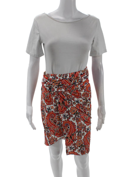 rabanne Womens Paisley Pierced Gathered Skirt - Cachemire Crème Size 34