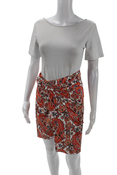 rabanne Womens Paisley Pierced Gathered Skirt - Cachemire Crème Size 34