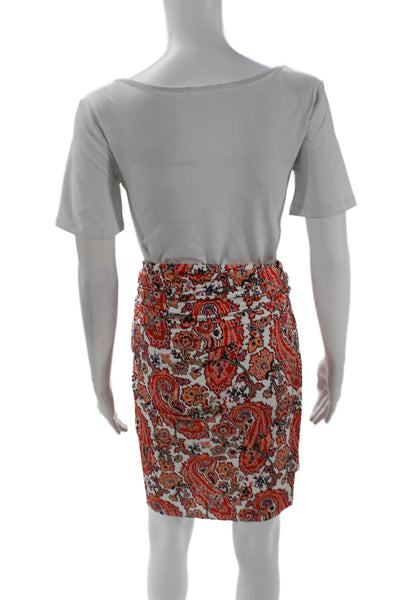rabanne Womens Paisley Pierced Gathered Skirt - Cachemire Crème Size 34