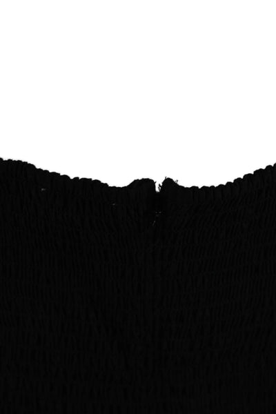 Sea Womens Antonina Solid Cotton Tiered Dress - Black Size 14