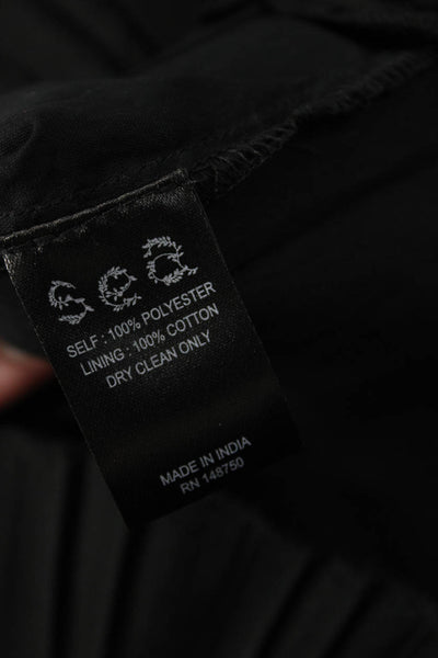 Sea Womens Antonina Solid Cotton Tiered Dress - Black Size 16