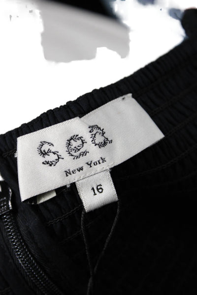 Sea Womens Antonina Solid Cotton Tiered Dress - Black Size 16