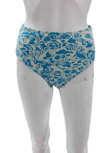 A.L.C. Womens Isla Bikini Bottoms - Scone/Blue Size M